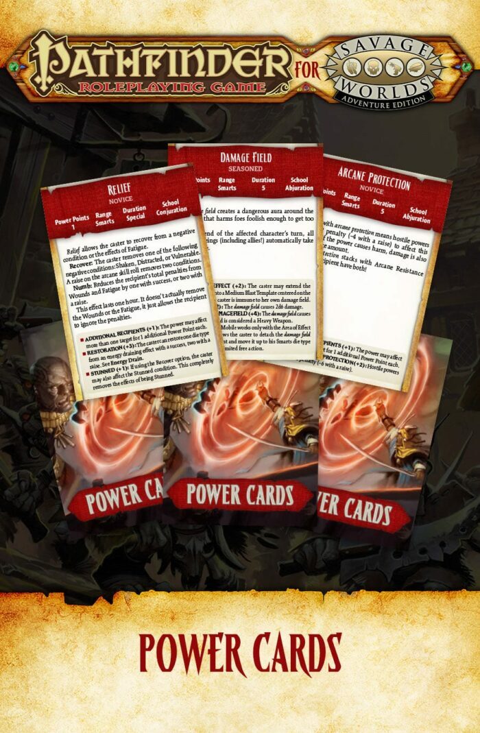 Pathfinder® for Savage Worlds Power Cards