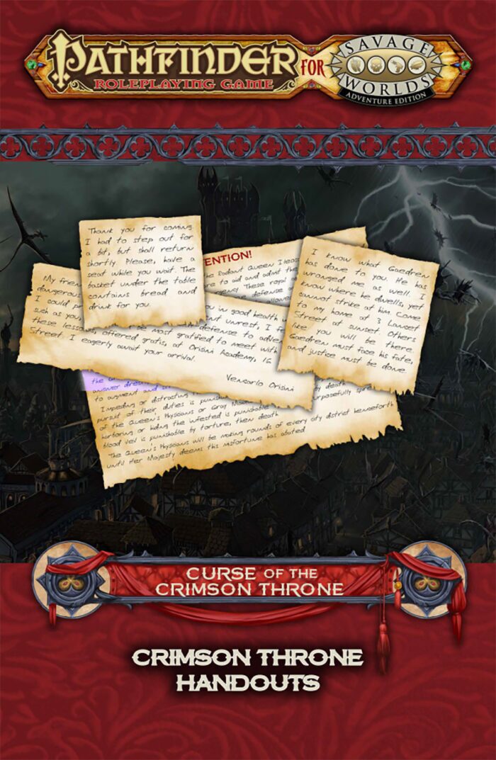 Pathfinder® for Savage Worlds: Curse of the Crimson Throne Handouts PDF (Free Download!)