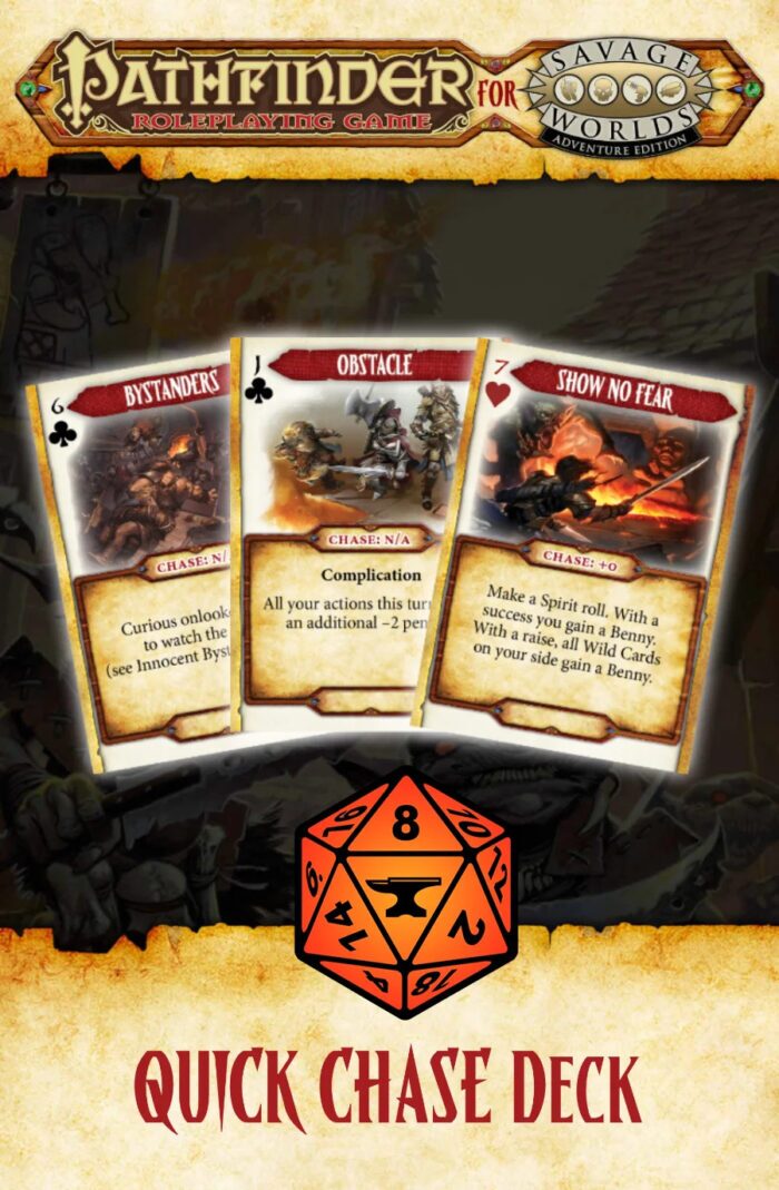Pathfinder for Savage Worlds Quick Chase deck for Foundry VTT