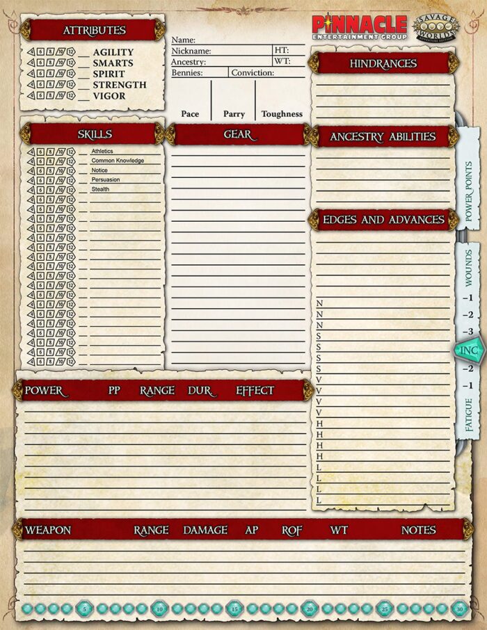 Fantasy Companion Companion (SWADE) - Character Sheet