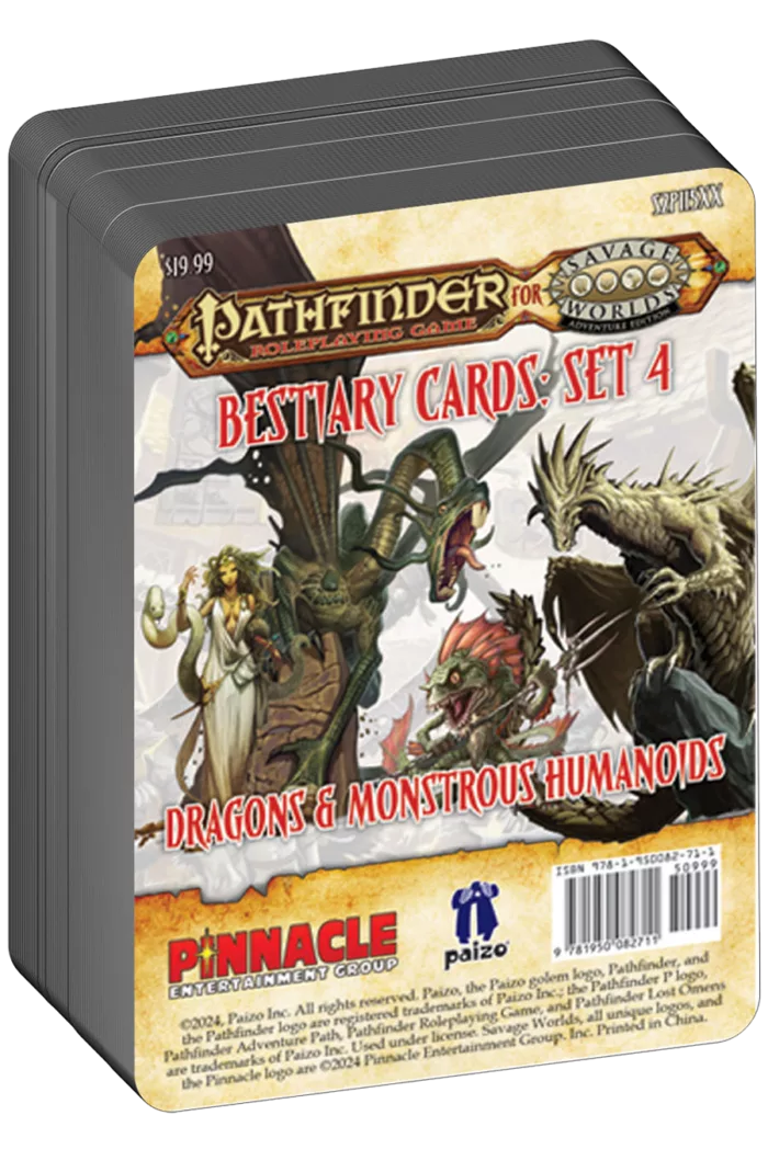 Pathfinder® for Savage Worlds Bestiary Cards Pack 4 – Dragons & Monstrous Humanoids - Preorder