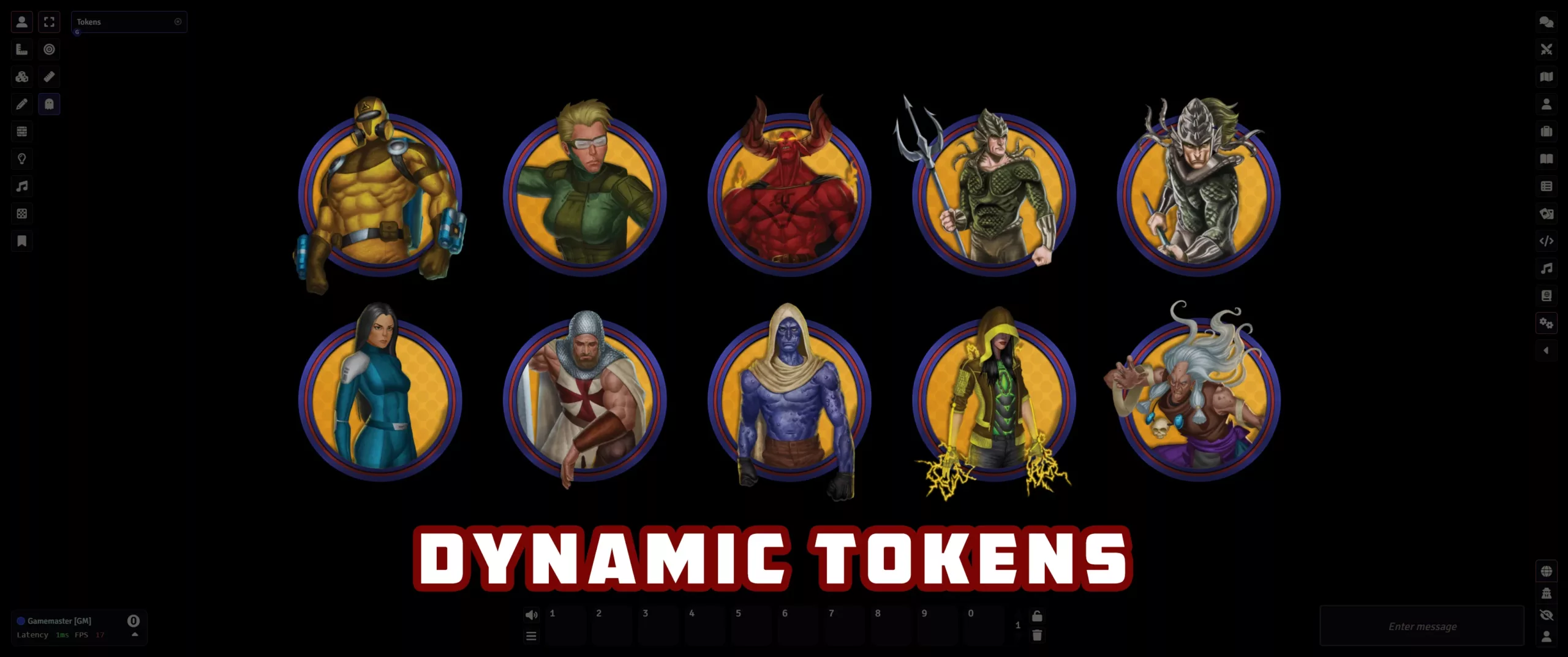 A sample of dynamic tokens from the module.