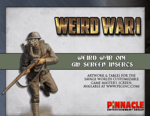 Weird War I GM Screen Inserts PDF