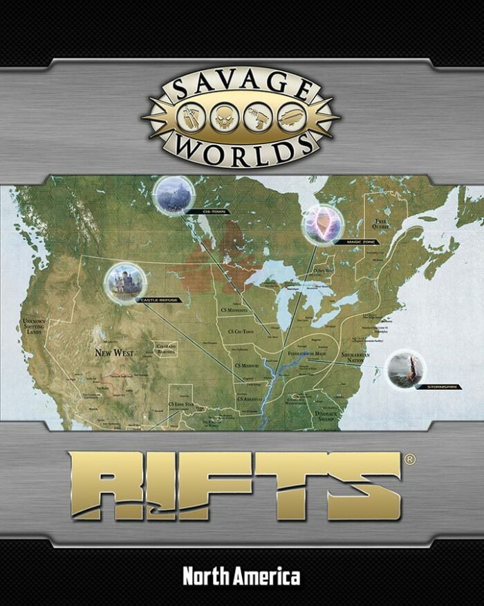 Savage Rifts® Limited Kickstarter Edition Poster Map: North America - PDF (SWD - First Edition Rifts®)