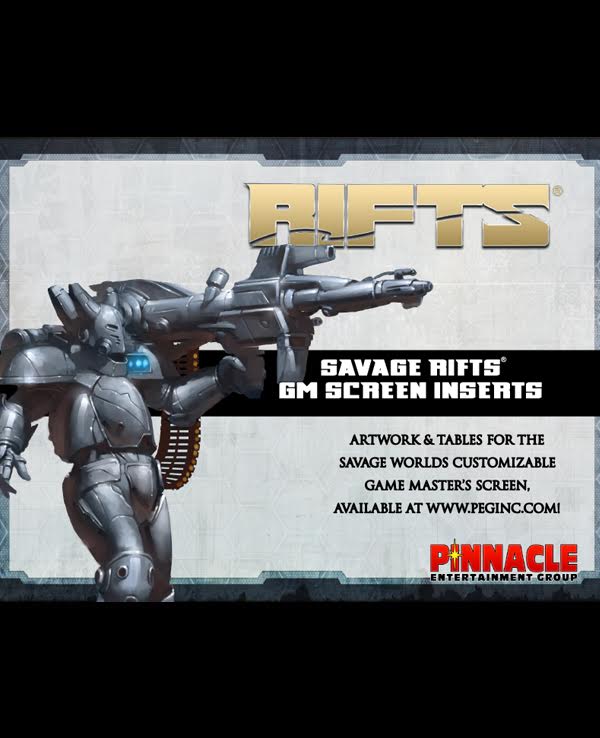 Savage Rifts® GM Screen Inserts (PDF) (Revised)