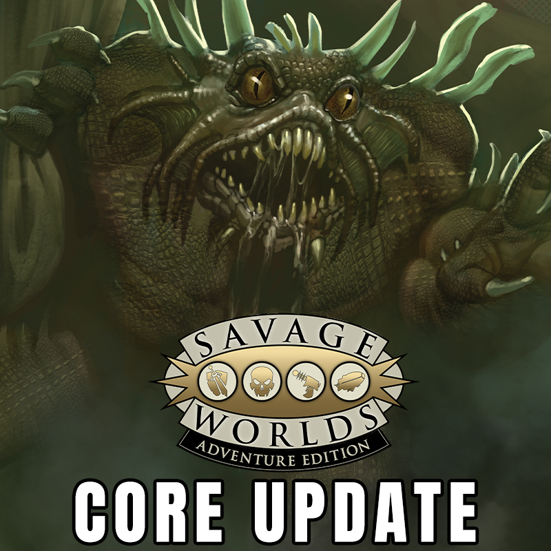 A green swamp monster looms in the background hovering over the SWADE logo and the words "Core Update"